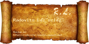 Radovits László névjegykártya
