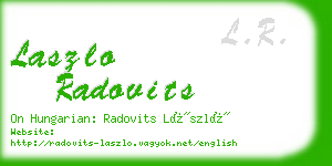 laszlo radovits business card